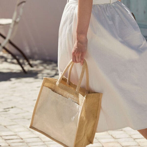 Pocket Starch Jute Tote Thumbnail