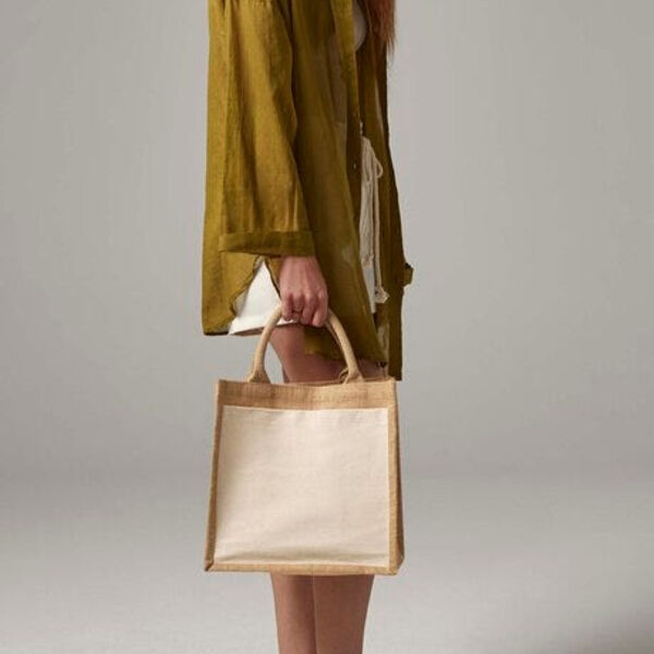 Pocket Jute Midi Tote Thumbnail