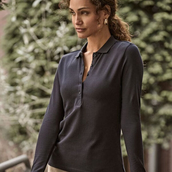 Ladies' Luxury Long Sleeve Stretch Polo Thumbnail