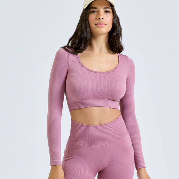 "Women's TriDri® ribbed seamless "3D fit" crop top" Thumbnail