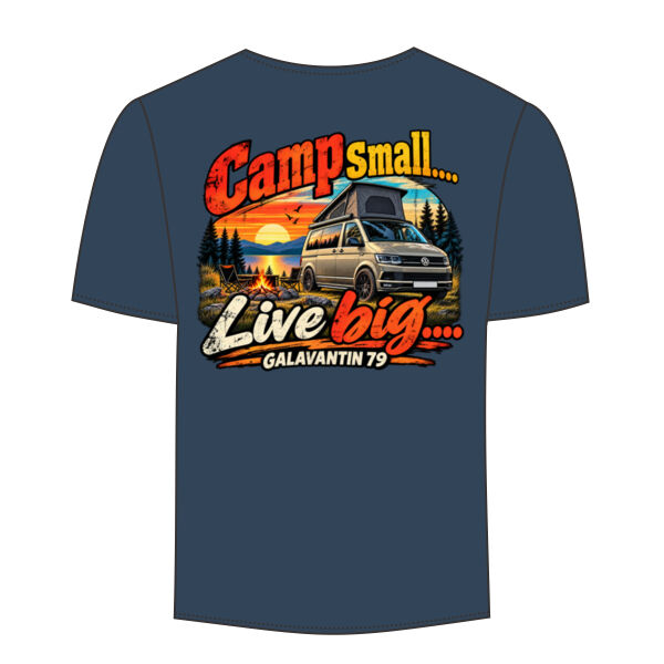 Camp small Live big (Small Galavantin logo front) and (Large logo on back)  Thumbnail