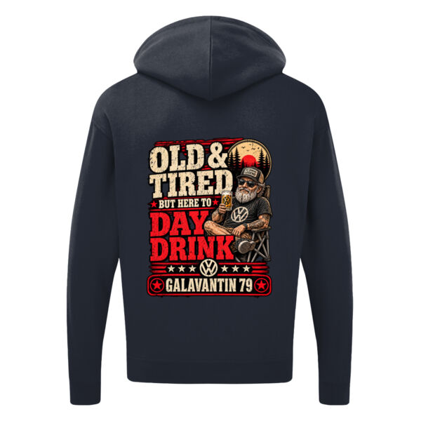 Old & Tired!  (Small Galavantin logo front) and (Large Don't grow up back)  Thumbnail